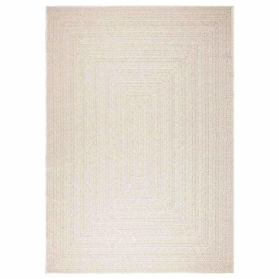 Vloerkleed ZIZUR room binnen en buiten 200x290 cm jute look