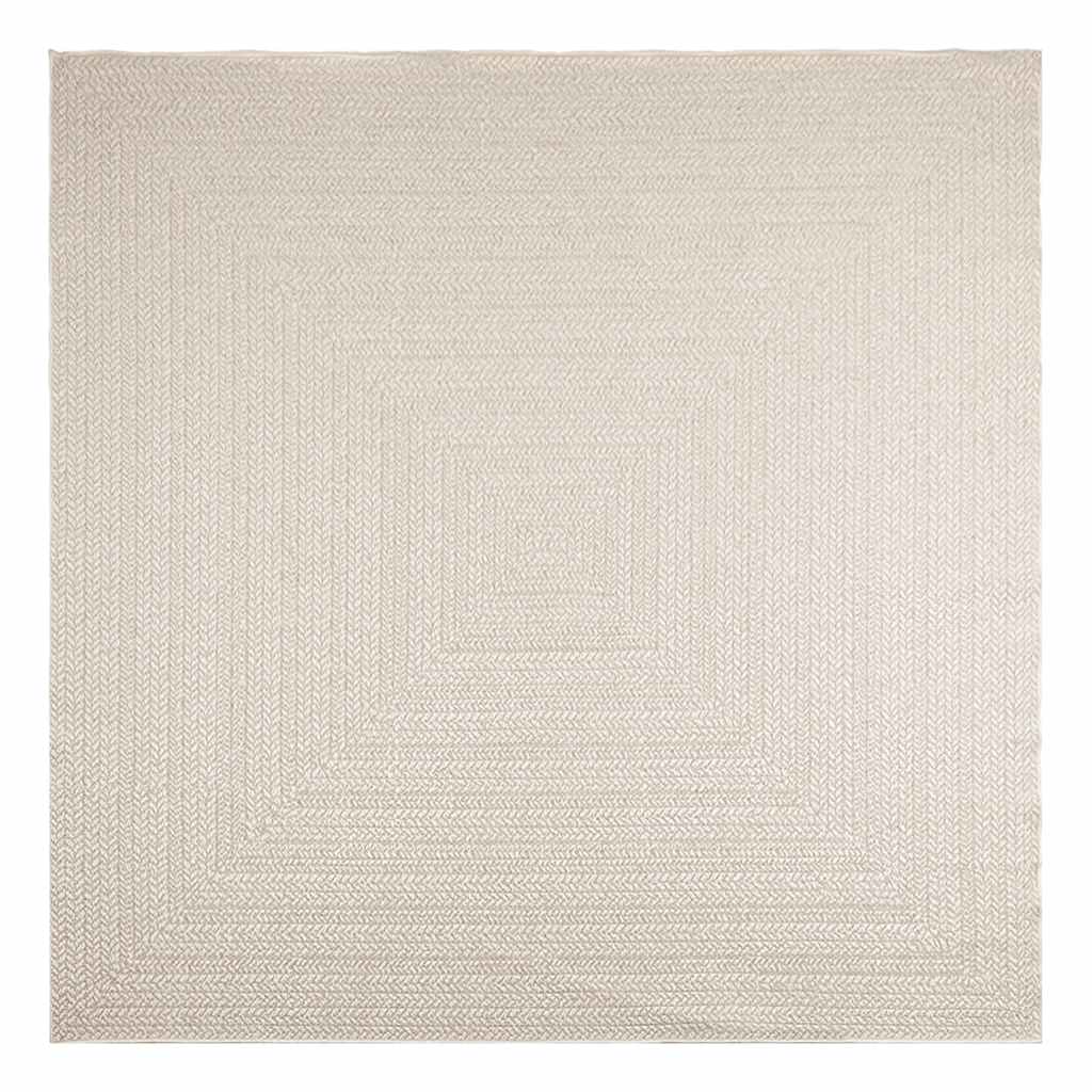 Vloerkleed ZIZUR room binnen en buiten 240x240 cm jute look