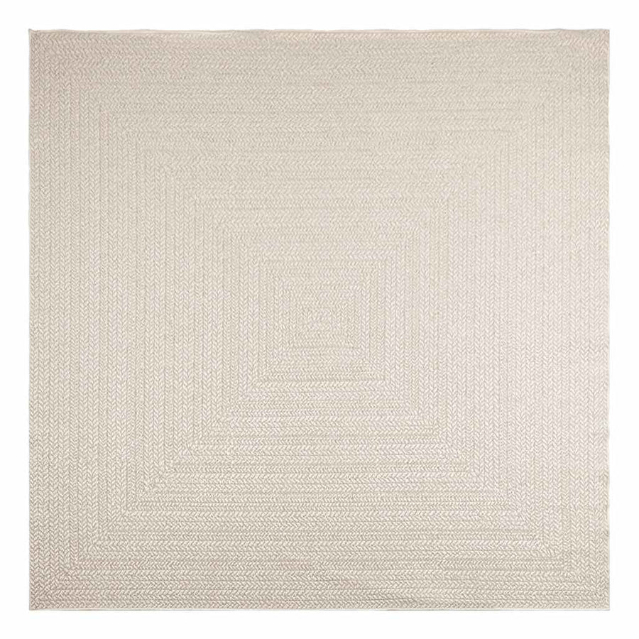 Vloerkleed ZIZUR room binnen en buiten 240x240 cm jute look
