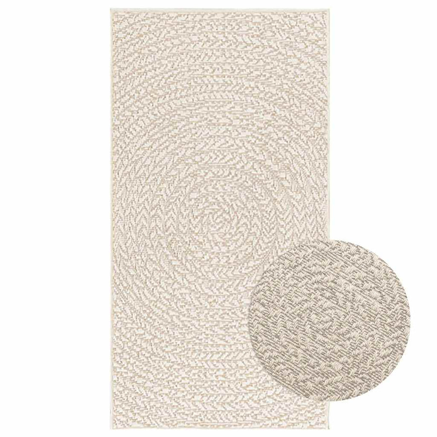 Vloerkleed ZIZUR room binnen en buiten 60x110 cm jute look