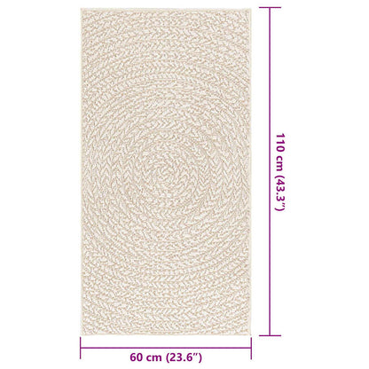 Vloerkleed ZIZUR room binnen en buiten 60x110 cm jute look