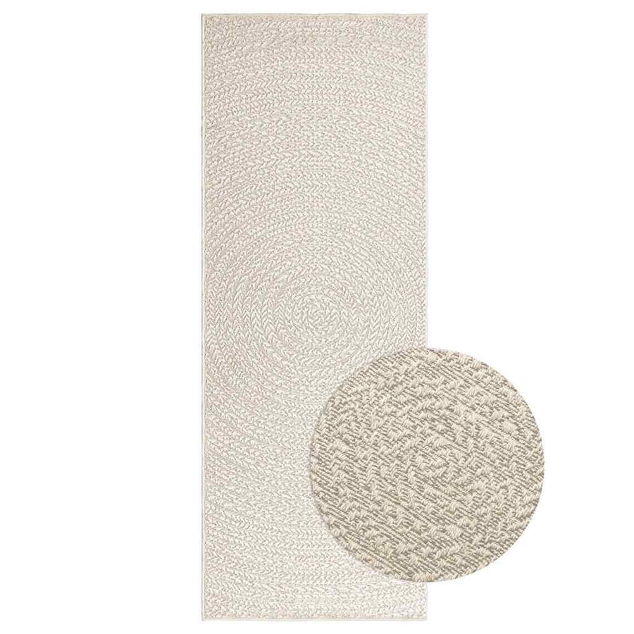 Vloerkleed ZIZUR room binnen en buiten 80x200 cm jute look