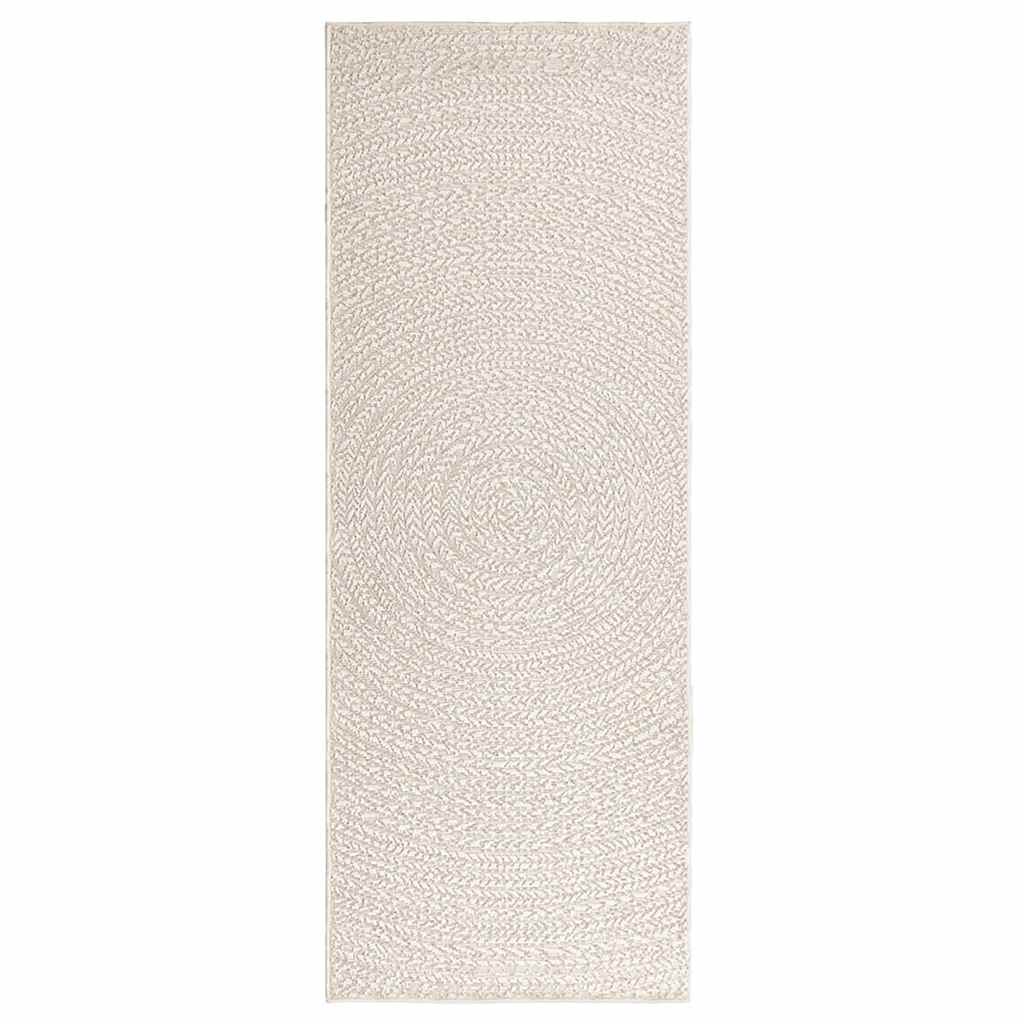 Vloerkleed ZIZUR room binnen en buiten 80x200 cm jute look