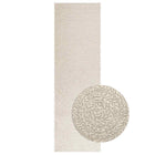 Vloerkleed 80x250 cm jute look crème