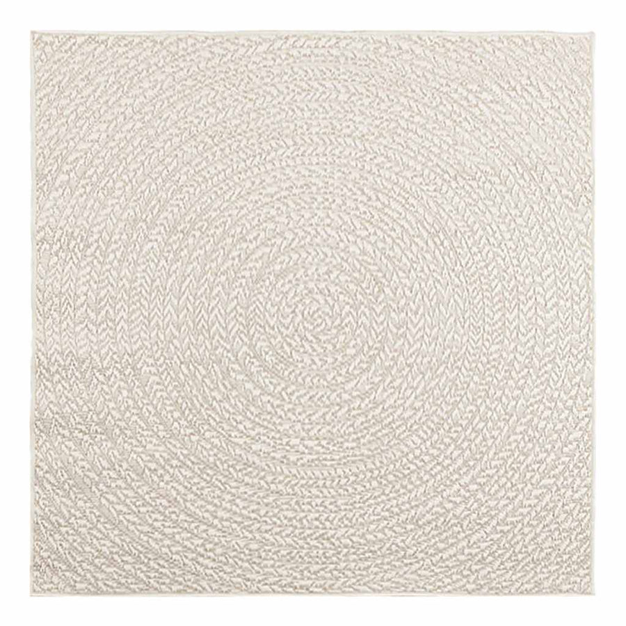 Vloerkleed ZIZUR room binnen en buiten 120x120 cm jute look