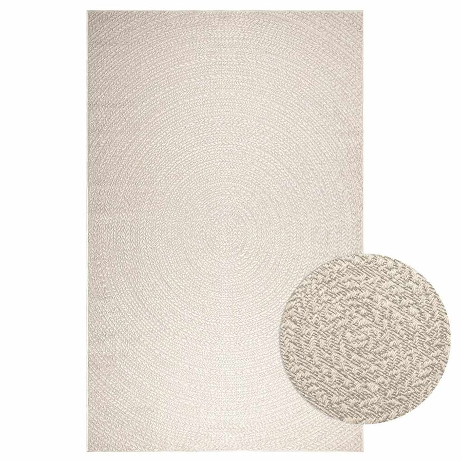 Vloerkleed ZIZUR room binnen en buiten 200x290 cm jute look