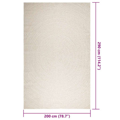Vloerkleed ZIZUR room binnen en buiten 200x290 cm jute look