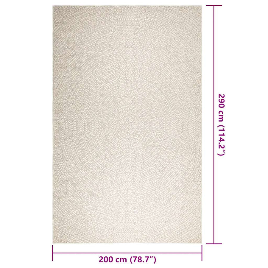 Vloerkleed ZIZUR room binnen en buiten 200x290 cm jute look
