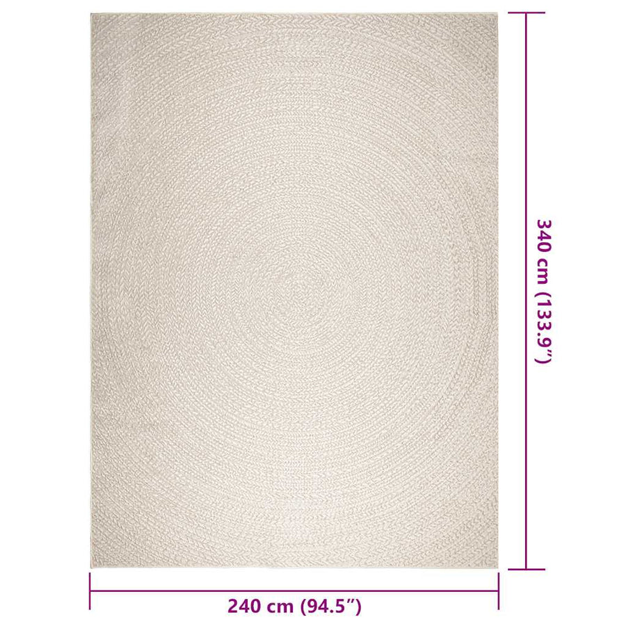 Vloerkleed ZIZUR room binnen en buiten 240x340 cm jute look