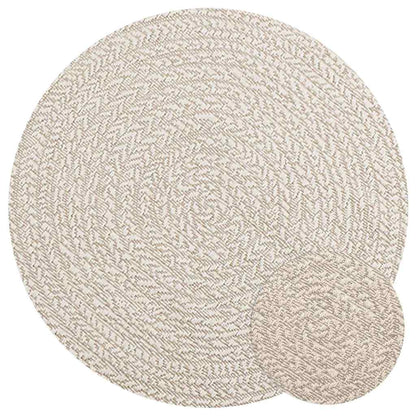 Vloerkleed ZIZUR crème binnen en buiten Ø 90 cm jute look