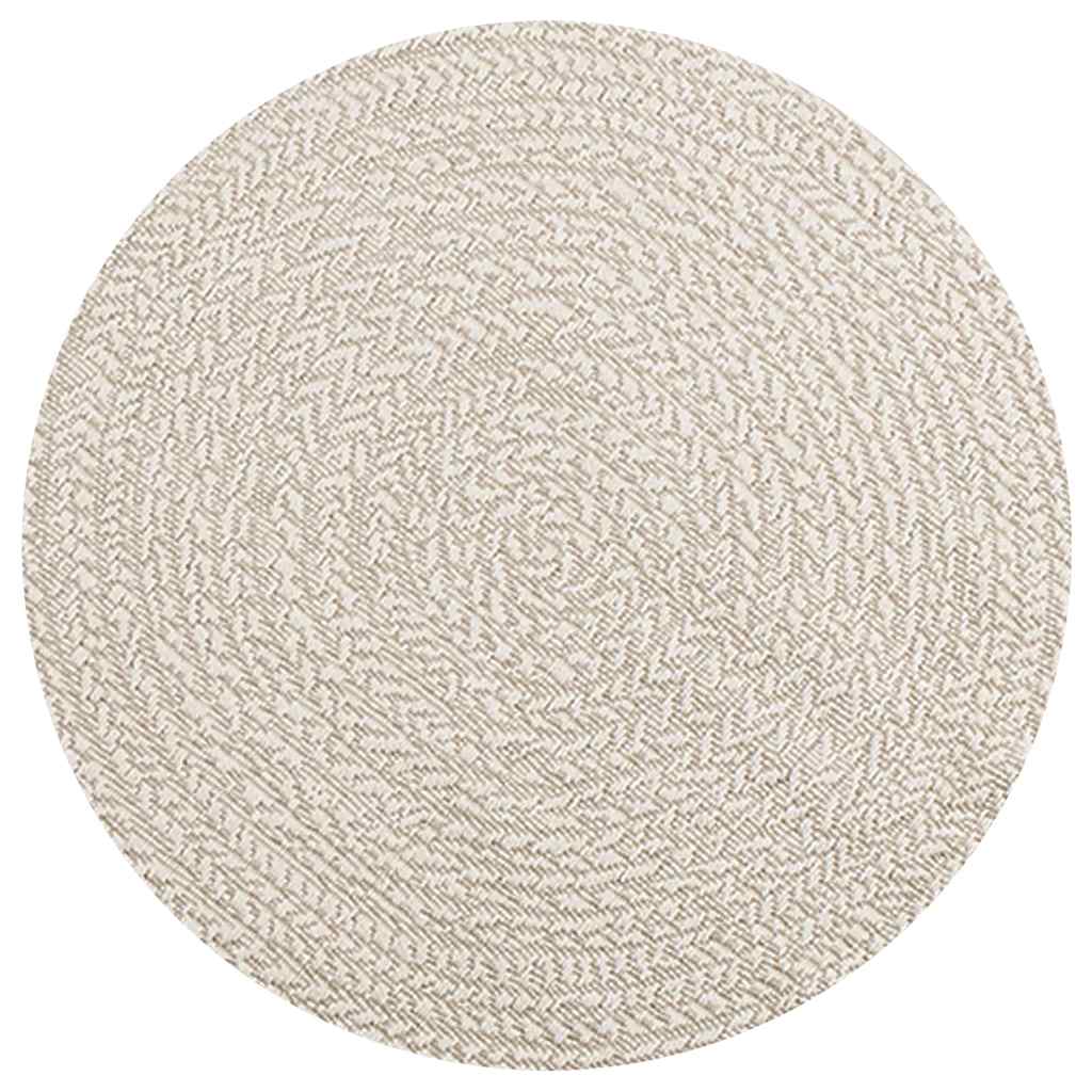 Vloerkleed ZIZUR crème binnen en buiten Ø 90 cm jute look