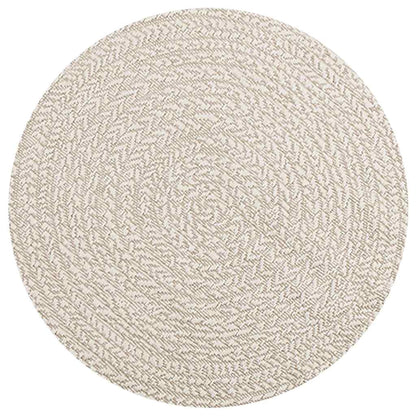Vloerkleed ZIZUR crème binnen en buiten Ø 90 cm jute look