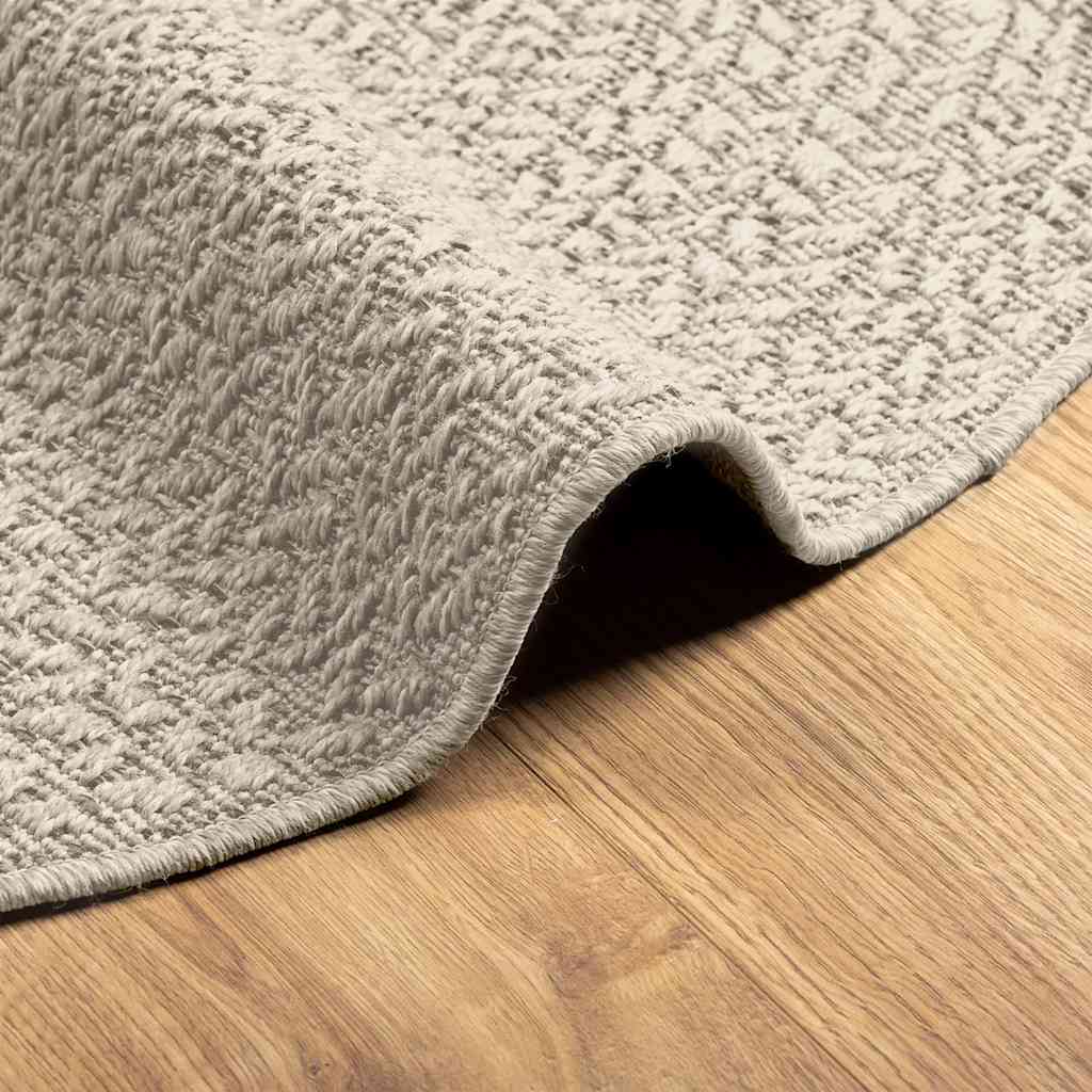 Vloerkleed ZIZUR crème binnen en buiten Ø 90 cm jute look