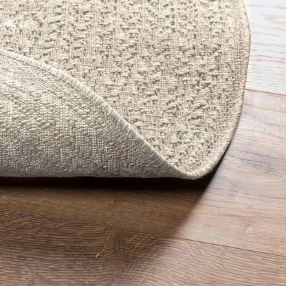 Vloerkleed ZIZUR crème binnen en buiten Ø 90 cm jute look