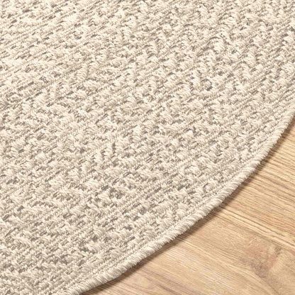Vloerkleed ZIZUR crème binnen en buiten Ø 90 cm jute look