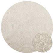 Vloerkleed rond Ø 160 cm crème jute look
