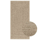 Vloerkleed 60x110 cm beige polypropeen jute look