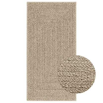 Vloerkleed ZIZUR beige binnen en buiten 60x110 cm jute look