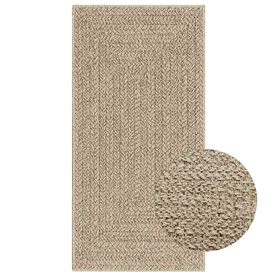 Vloerkleed ZIZUR beige binnen en buiten 60x110 cm jute look