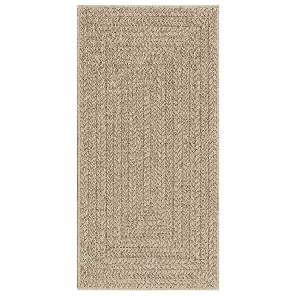 Vloerkleed ZIZUR beige binnen en buiten 60x110 cm jute look