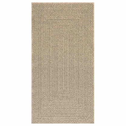 Vloerkleed ZIZUR beige binnen en buiten 80x150 cm jute look