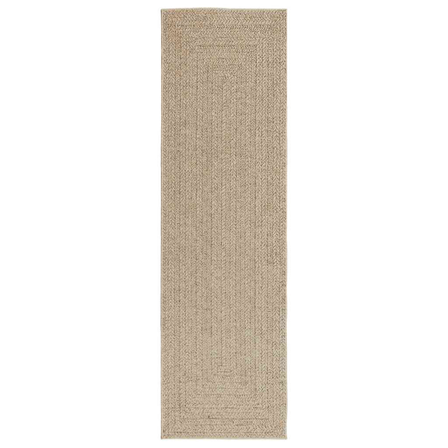 Vloerkleed ZIZUR beige binnen en buiten 80x250 cm jute look