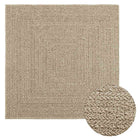 Vloerkleed 120x120 cm beige binnen en buiten jute look