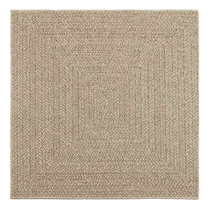 Vloerkleed ZIZUR beige binnen en buiten 120x120 cm jute look