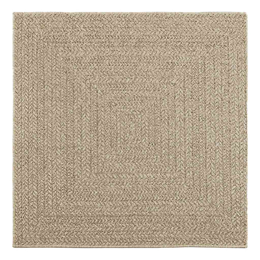 Vloerkleed ZIZUR beige binnen en buiten 120x120 cm jute look