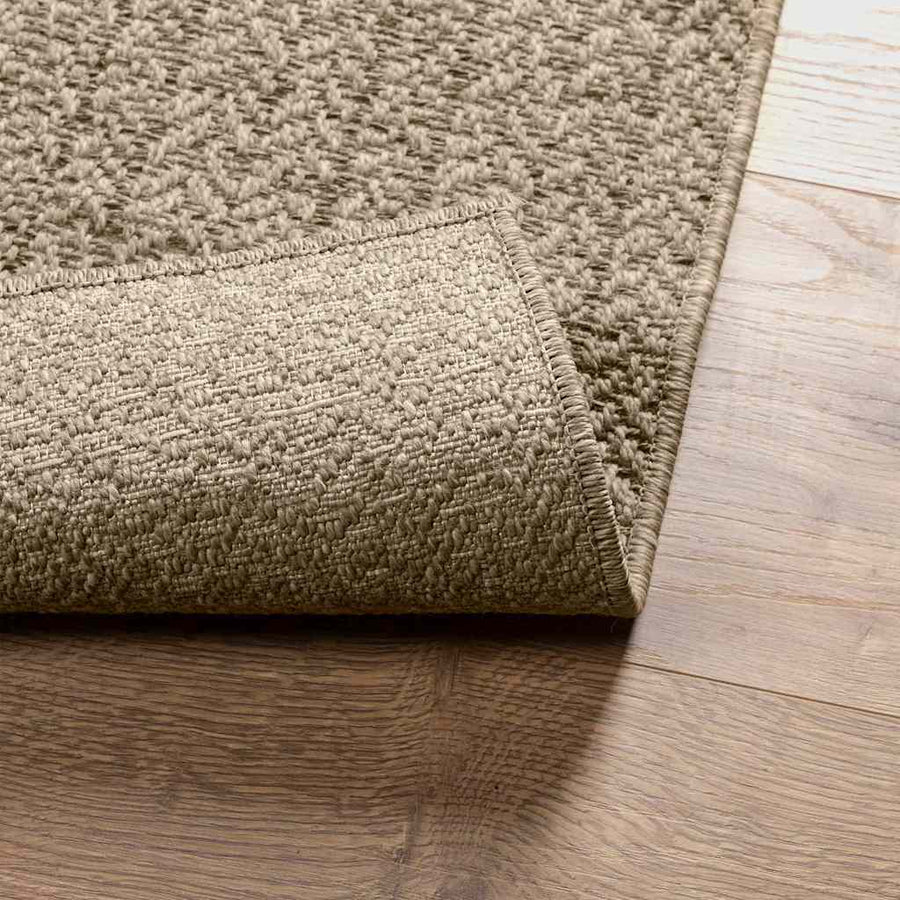 Vloerkleed ZIZUR beige binnen en buiten 120x120 cm jute look