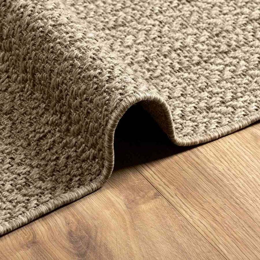 Vloerkleed ZIZUR beige binnen en buiten 120x120 cm jute look