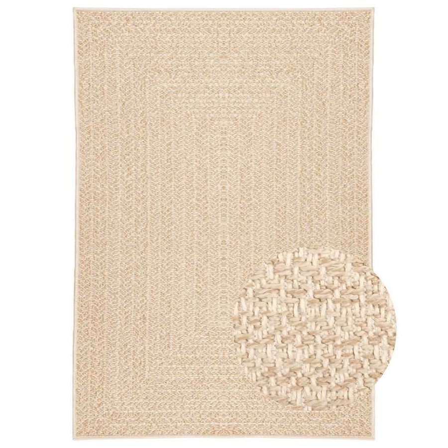 Vloerkleed ZIZUR beige binnen en buiten 120x170 cm jute look
