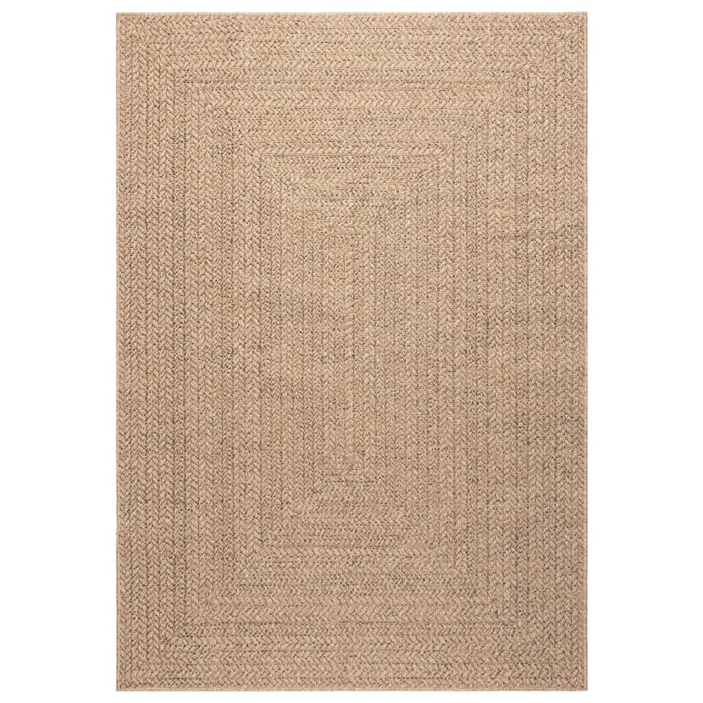 Vloerkleed ZIZUR beige binnen en buiten 140x200 cm jute look