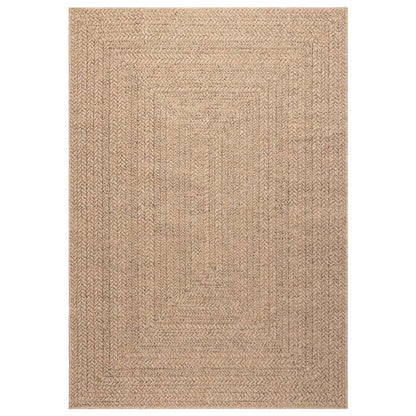 Vloerkleed ZIZUR beige binnen en buiten 140x200 cm jute look