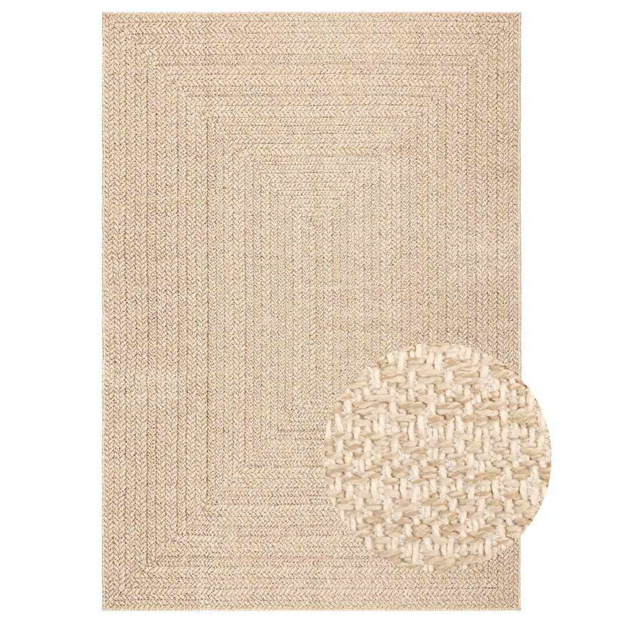 Vloerkleed ZIZUR beige binnen en buiten 200x290 cm jute look