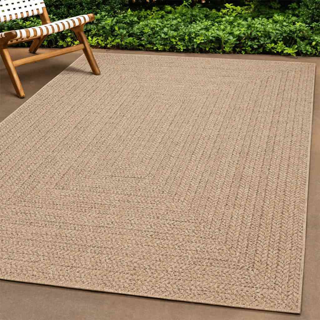 Vloerkleed ZIZUR beige binnen en buiten 200x290 cm jute look