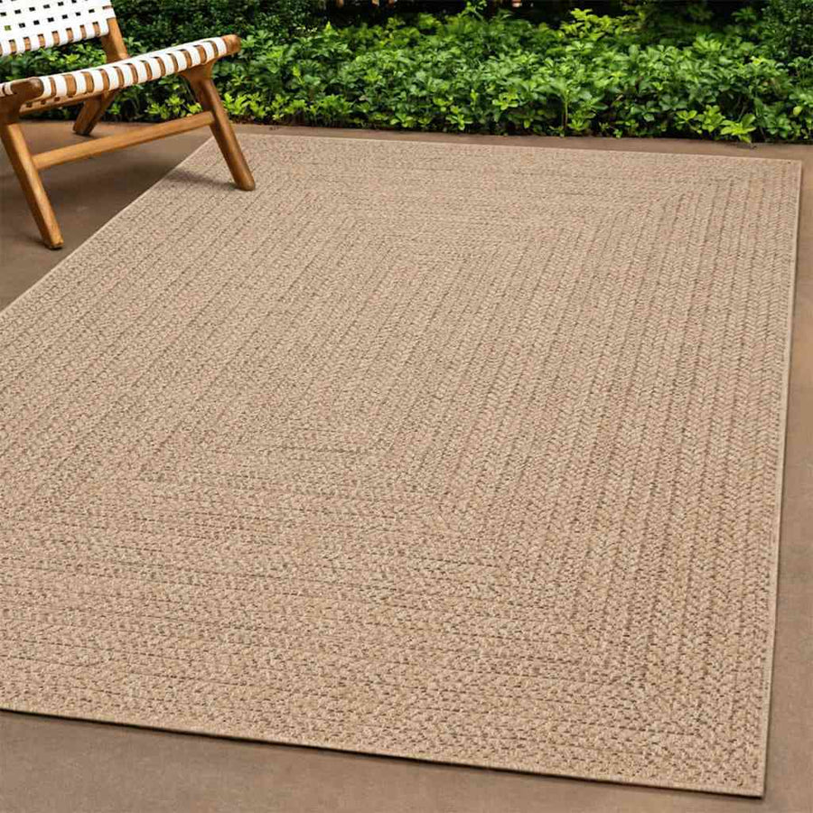 Vloerkleed ZIZUR beige binnen en buiten 200x290 cm jute look