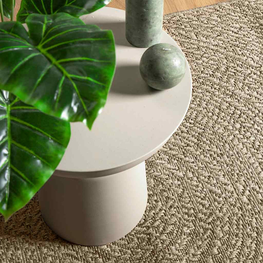 Vloerkleed ZIZUR beige binnen en buiten 60x110 cm jute look