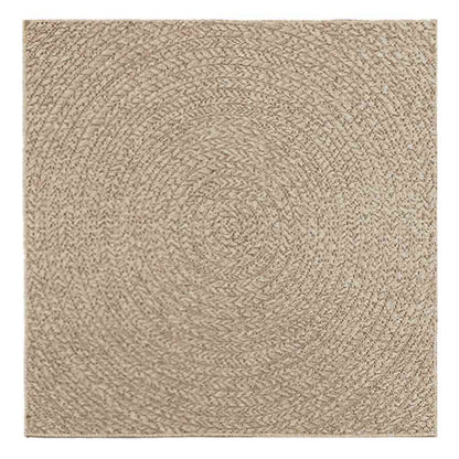 Vloerkleed ZIZUR beige binnen en buiten 120x120 cm jute look