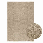 Vloerkleed rond 120x170 cm beige jute look