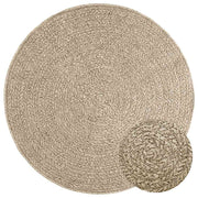 Vloerkleed rond Ø 120 cm beige polypropeen