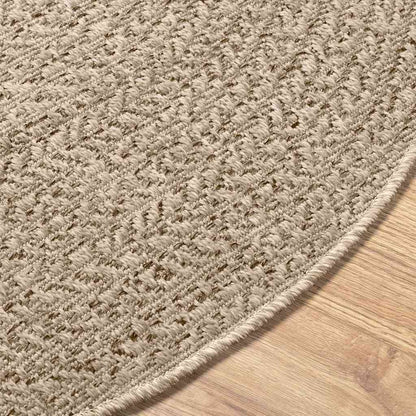 Vloerkleed ZIZUR beige binnen en buiten Ø 120 cm jute look
