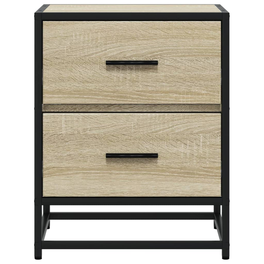 Nachtkastje 40x31x50 cm bewerkt hout sonoma eikenkleurig