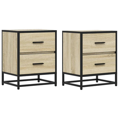 Nachtkastjes 2 st 40x31x50 cm bewerkt hout sonoma eikenkleurig
