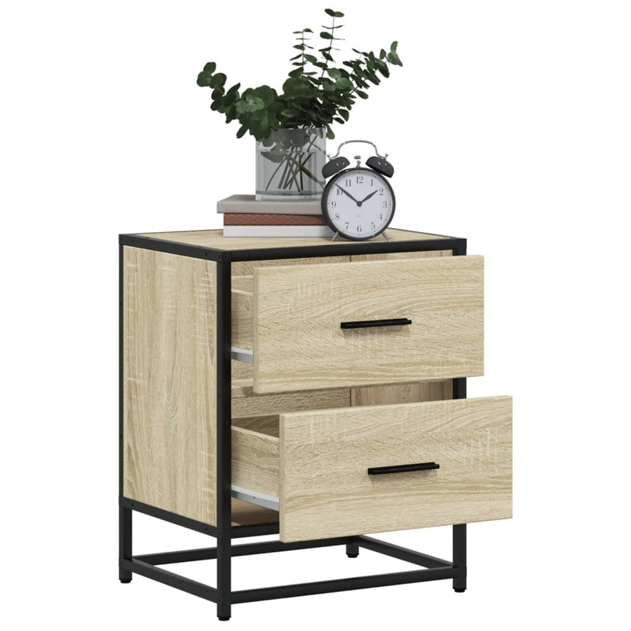 Nachtkastjes 2 st 40x31x50 cm bewerkt hout sonoma eikenkleurig