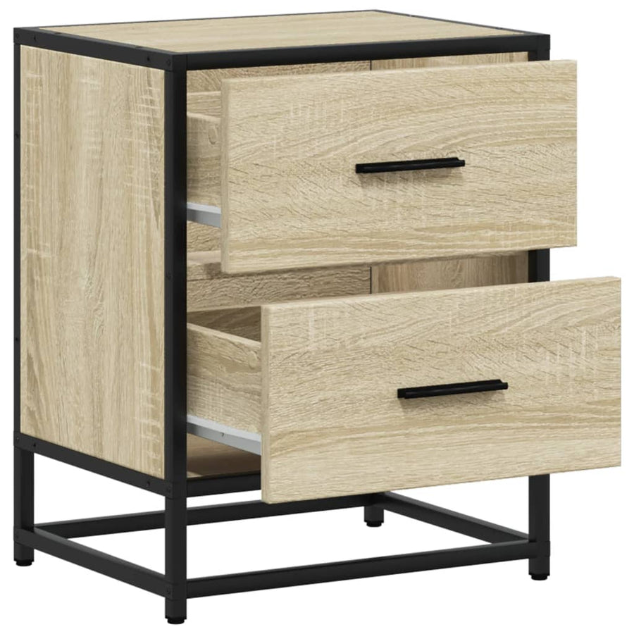 Nachtkastjes 2 st 40x31x50 cm bewerkt hout sonoma eikenkleurig