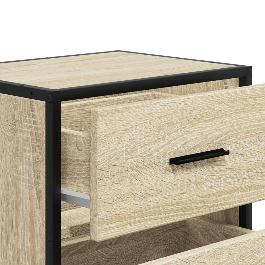 Nachtkastjes 2 st 40x31x50 cm bewerkt hout sonoma eikenkleurig