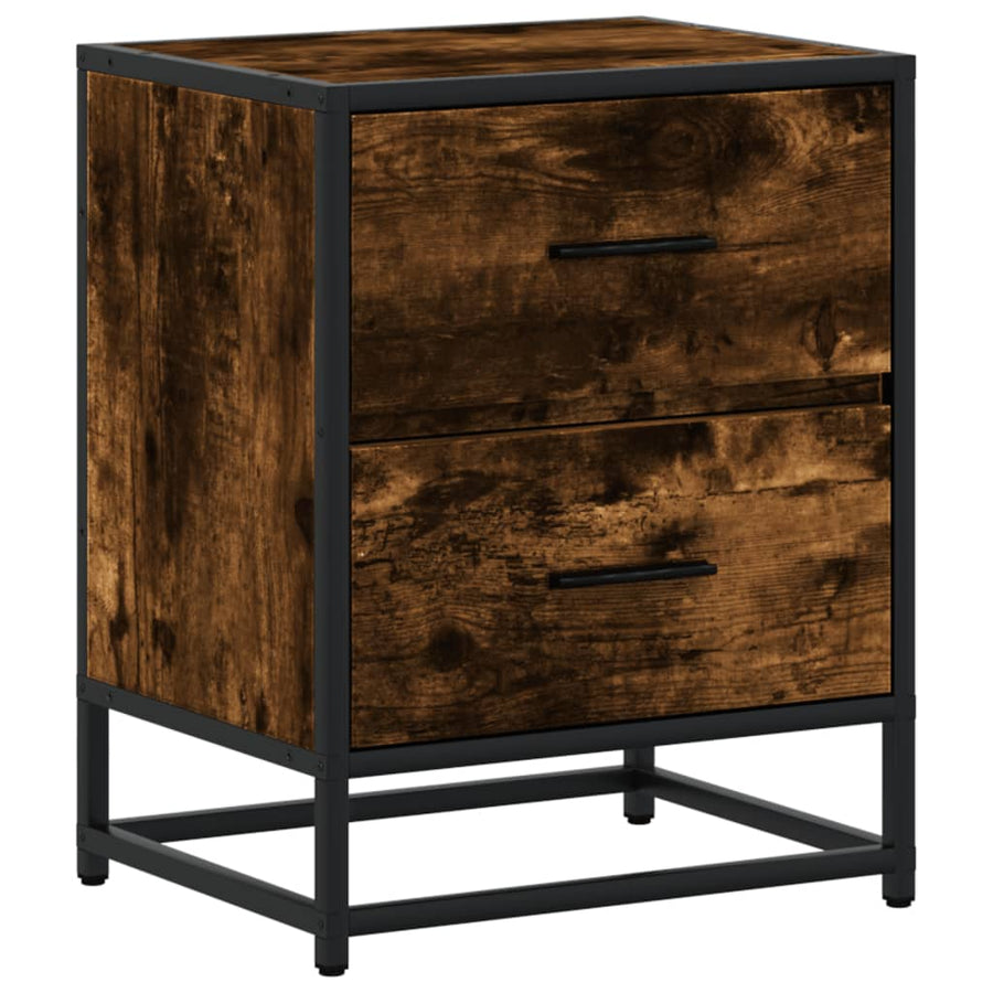 Nachtkastjes 2 st 40x31x50 cm bewerkt hout gerookt eikenkleurig