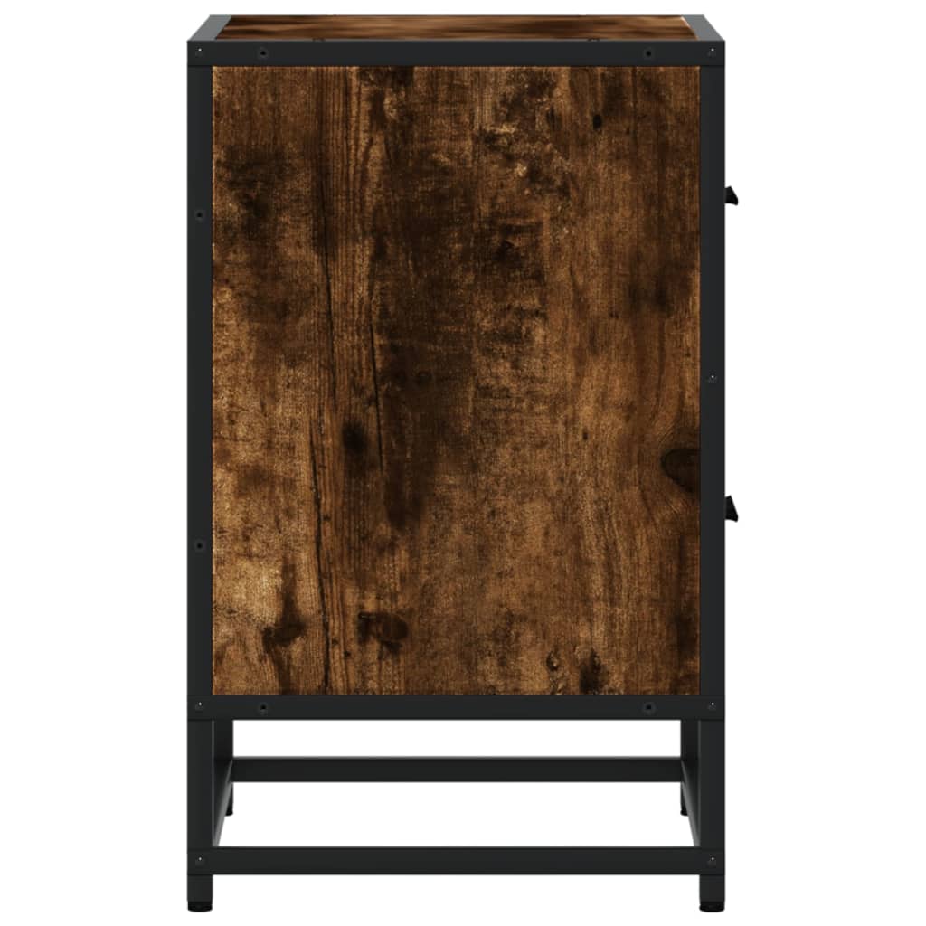 Nachtkastjes 2 st 40x31x50 cm bewerkt hout gerookt eikenkleurig