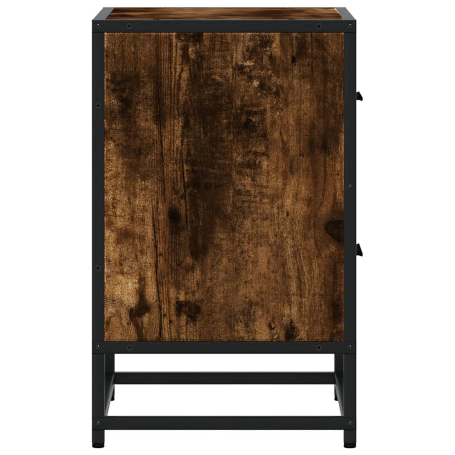 Nachtkastjes 2 st 40x31x50 cm bewerkt hout gerookt eikenkleurig